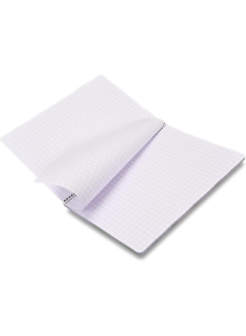 FIS Notebook A4 Size(210x297mm), PP Neon Cover, Spiral Binding, 80 Sheets, White Paper, 10mm Square Line Ruling, Pack of 5 Assorted Neon Colors, Ideal for School Essentials - FSNBA4PP10MAST/5 - Image 3